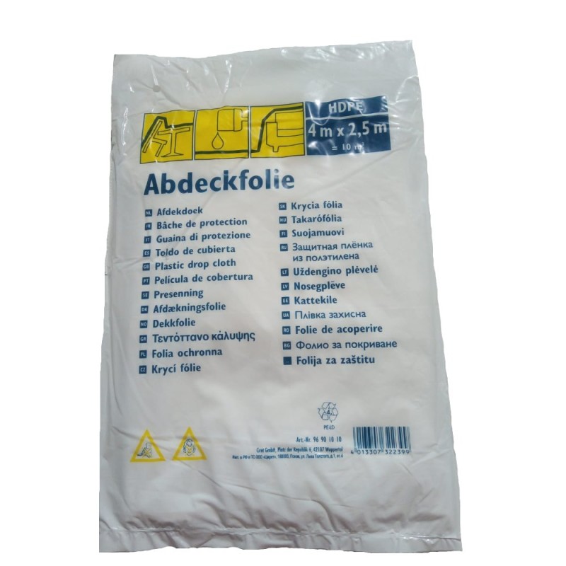 Folie de protectie pentru zugravit  HDPE, Color Expert, 4 x 2,5 m