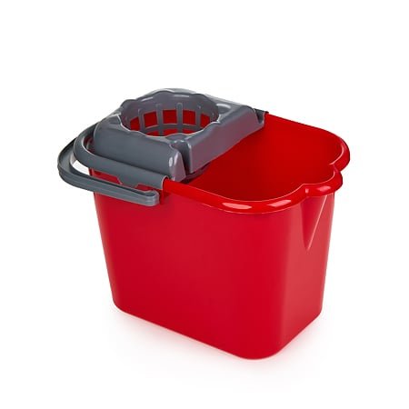 Galeata ovala cu storcator, Plastina, rosu, 13 L