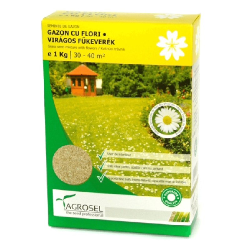 Gazon cu flori Agrosel, universal, 35 mp, 1 kg Gazon cu flori Agrosel, universal, 35 mp, 1 kg