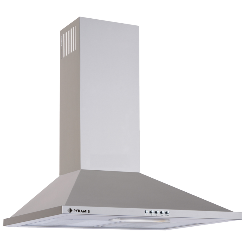 Hota decorativa Pyramis Square Chimney Slim, 3 trepte de viteza, putere motor 110 W