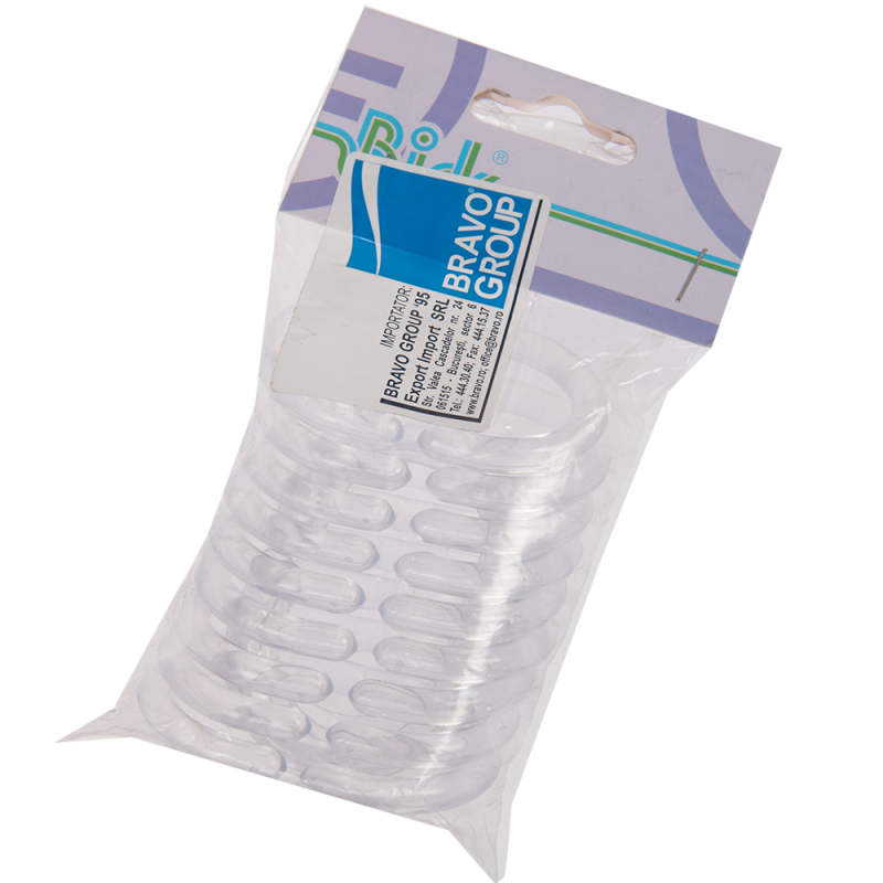 Inele perdea dus, transparent, 12 buc