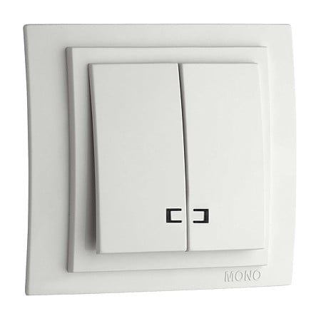 Intrerupator dublu cu LED Larissa, IP20, alb