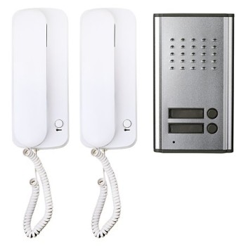 Kit interfon audio pentru 2 apartamente Emos H1086, montaj aparent