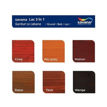 Lac 3 in 1 Savana garduri si cabane, pin antic, pe baza de apa, interior / exterior, 5 l