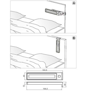 Lampa LED GABI Q, cu carcasa aluminiu, lumina alb rece, 193.5 x 40 x 13 mm