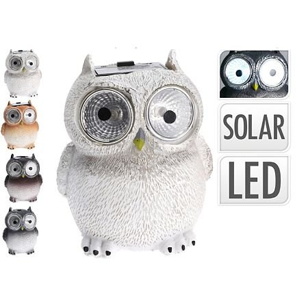 Lampa solara cu LED Owl, de gradina, 2 x LED, 9 cm