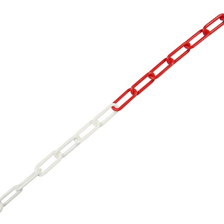 Lant pentru bariera, plastic, rosu cu alb, 6 mm