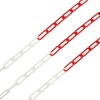 Lant pentru bariera, plastic, rosu cu alb, 6 mm
