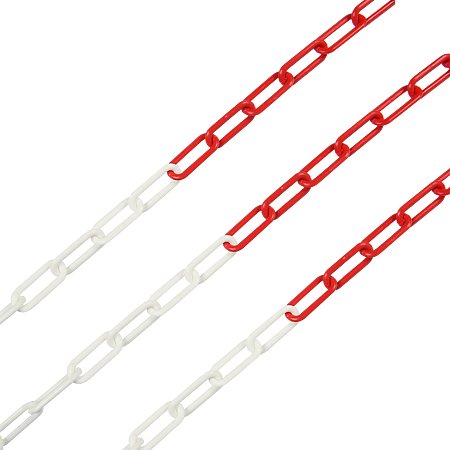 Lant pentru bariera, plastic, rosu cu alb, 6 mm