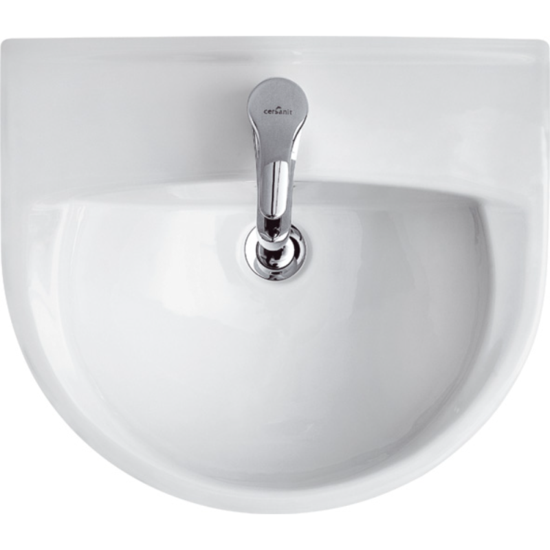 Lavoar ceramic Cersanit Family 55, semirotund, alb, 55 x 45.5 x 19 cm