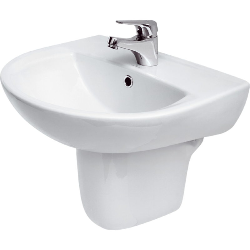 Lavoar ceramic Cersanit Family 55, semirotund, alb, 55 x 45.5 x 19 cm