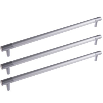 Maner aluminiu cilindric D12, 256 mm satin/satin argint Maner aluminiu cilindric D12, 256 mm satin/satin argint