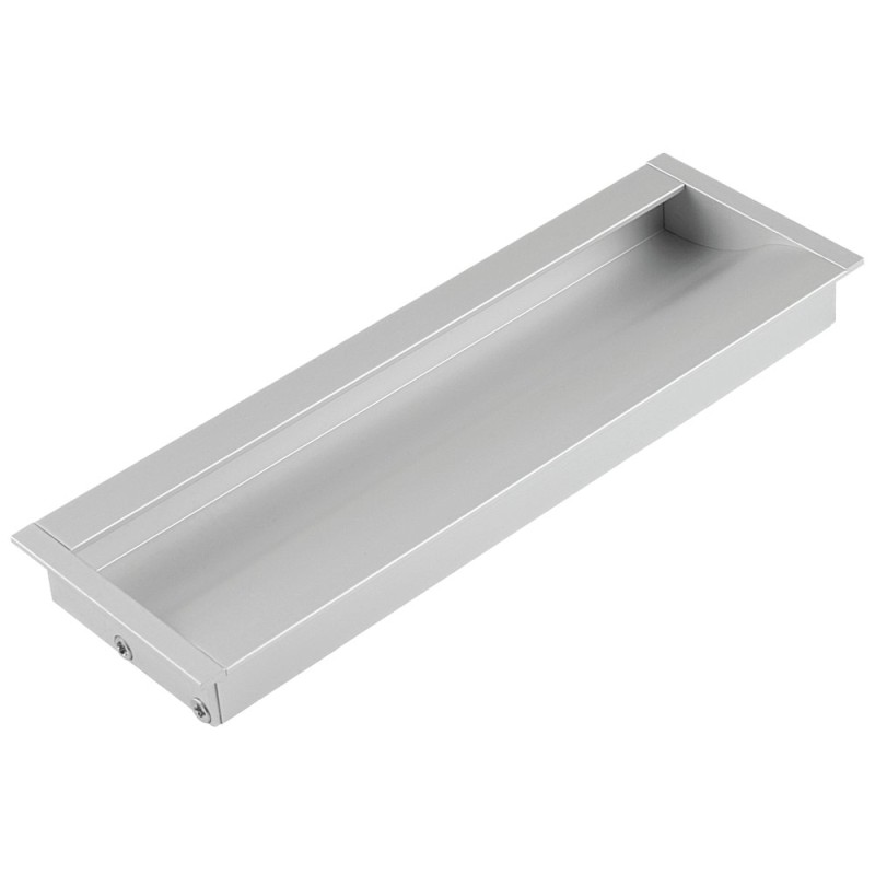 Maner ingropat cu terminatii din zamac FA 23676, aluminiu mat, 96 mm
