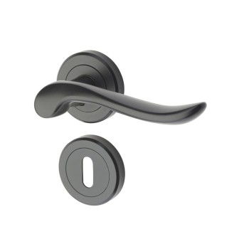 Maner usa de interior pe rozeta rotunda Osprey Yale, zinc, alama antica, 40 mm