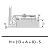 Minibalama usa aplicata cu rama aluminiu fara frezare 105° QS FGV Minibalama usa aplicata cu rama aluminiu fara frezare 105° QS FGV