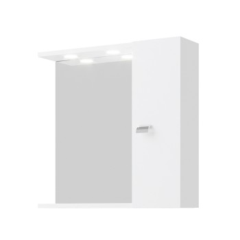 Oglinda cu dulap pentru baie Savini Due, PAL, front uni, alb, 57.1 x 58.4 x 15.1 cm