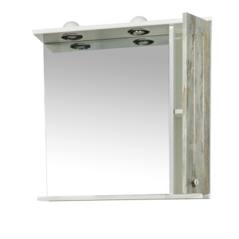 Oglinda cu dulap Sanitop Rustik Antik, MDF/PAL, alb patinat, 700 x 720 x 185 mm