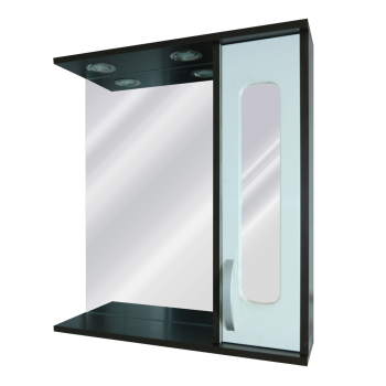 Oglinda cu dulap Sanitop Verona din MDF infoliat + pal, alb/wenge, 1 usa, 60 x 16 x 64,5 cm