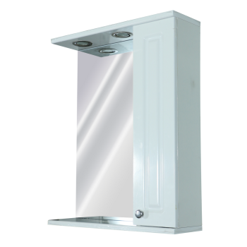Oglinda cu dulap Sanitop Victoria, MDF infoliat/PAL, alb, 1 usa, iluminare LED, 60x16x67.7cm