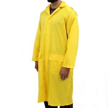 Pelerina ploaie impermeabila PPD, PVC si textil, cu gluga, galben, marimea 2XL