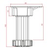 Picior flansa plinta negru D30, inaltime reglabila 100–120 mm