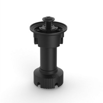 Picior mobilier, plastic, negru, reglabil, D26 mm, 100 mm