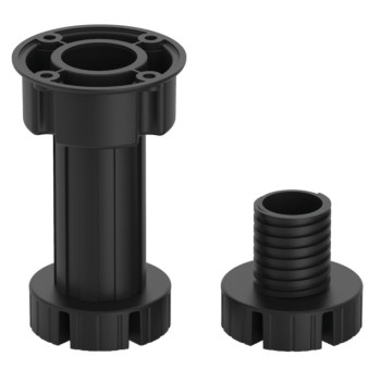 Picior reglabil, pastic, negru, 10 cm