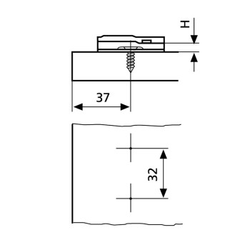Placuta cu cama pentru balama usa aplicata Optima FGV Placuta cu cama pentru balama usa aplicata Optima FGV