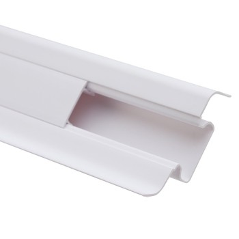 Plinta parchet, cu canal cablu, PVC, alb 101, 2500x52x22,5 mm