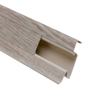 Plinta parchet, cu canal cablu, PVC, gri nisip 4640, 2500x22,5x52 mm