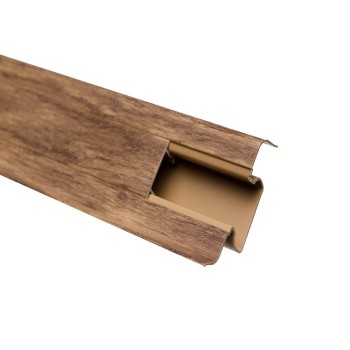 Plinta parchet, cu canal cablu, PVC, nuc walnut 6011, 2500 mm