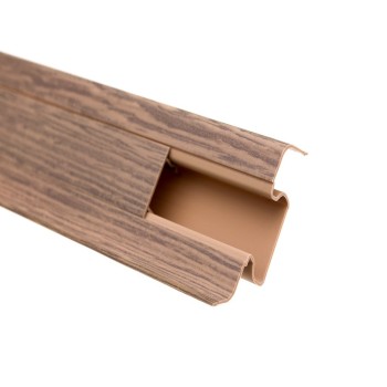 Plinta parchet, cu canal cablu, PVC, stejar maroniu 5163, 2500 x 52 x 22,5 mm