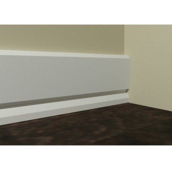 Plinta parchet cu suport led Jad 100, polimer dur, alb, 2200 x 100 x 16 mm