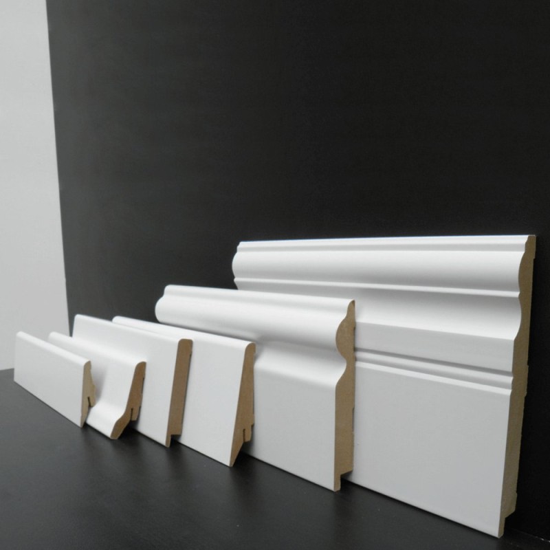 Plinta parchet, MDF, alb, 2800x99x16 mm