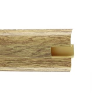 Plinta parchet PVC, stejar Common, cu canal cablu, 2500 x 22 x 55 mm