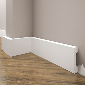 Plinta pardoseala Elegance, polimer dur, alb, 2440 x 15.3 x 68.4 mm