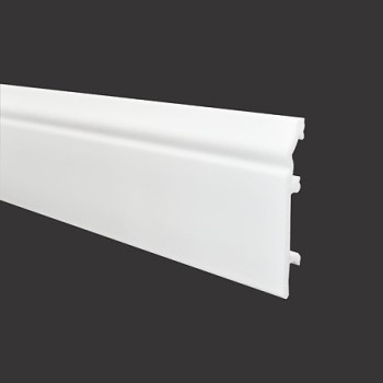 Plinta pardoseala, Opal 80, polimer dur, rezistenta la apa, alb, 2200 x 80 x 16 mm