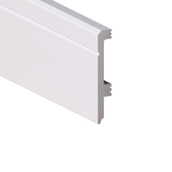 Plinta pardoseala Zircon 100, polimer dur, rezistenta la apa, alb, 2200 x 100 x 16 mm