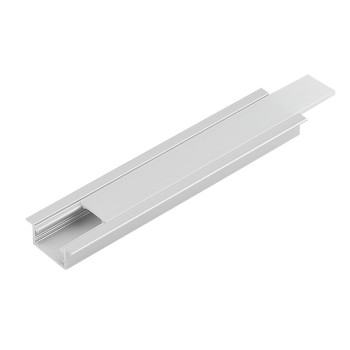 Profil aluminiu LED incastrat, 16 mm, opac, 3 m