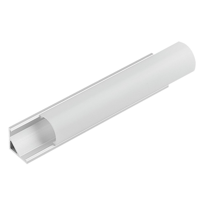 Profil aluminiu LED pentru colt, capac bombat opac, latime 16 mm, 3 m