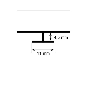 Profil de imbinare tip T Rocko Tiles, aluminiu anodizat, negru, 2800 mm