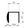Profil din aluminiu, sectiune U, 2,5 m, anodizat-mat Profil din aluminiu, sectiune U, 2,5 m, anodizat-mat