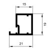 Profil rama de geam cu frezare Tip 2 aluminiu, 3 m Profil rama de geam cu frezare Tip 2 aluminiu, 3 m