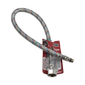 Racord flexibil cap scurt Ferro WBS22, inox, 1/2 inch, M10 x 1 inch, 50 cm