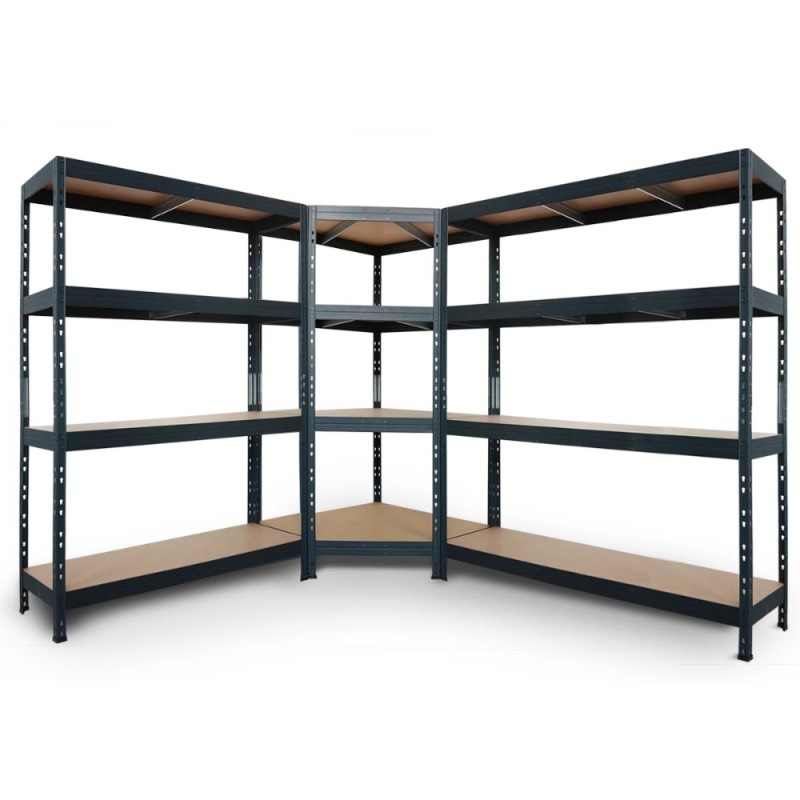 Raft Ar Shelving, lemn si metal, gri, 180 x 90 x 90 cm
