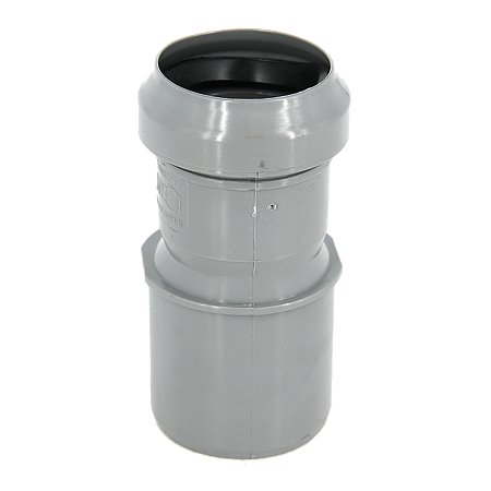 Reductie excentrica Valrom, PP, gri, 50 x 40 mm