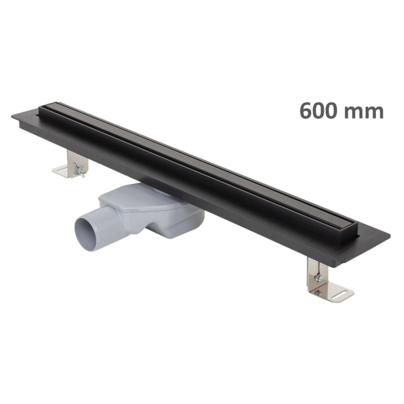 Rigola dus Standard Liv cu gratar, inox negru, ø 50, lungime 60 cm