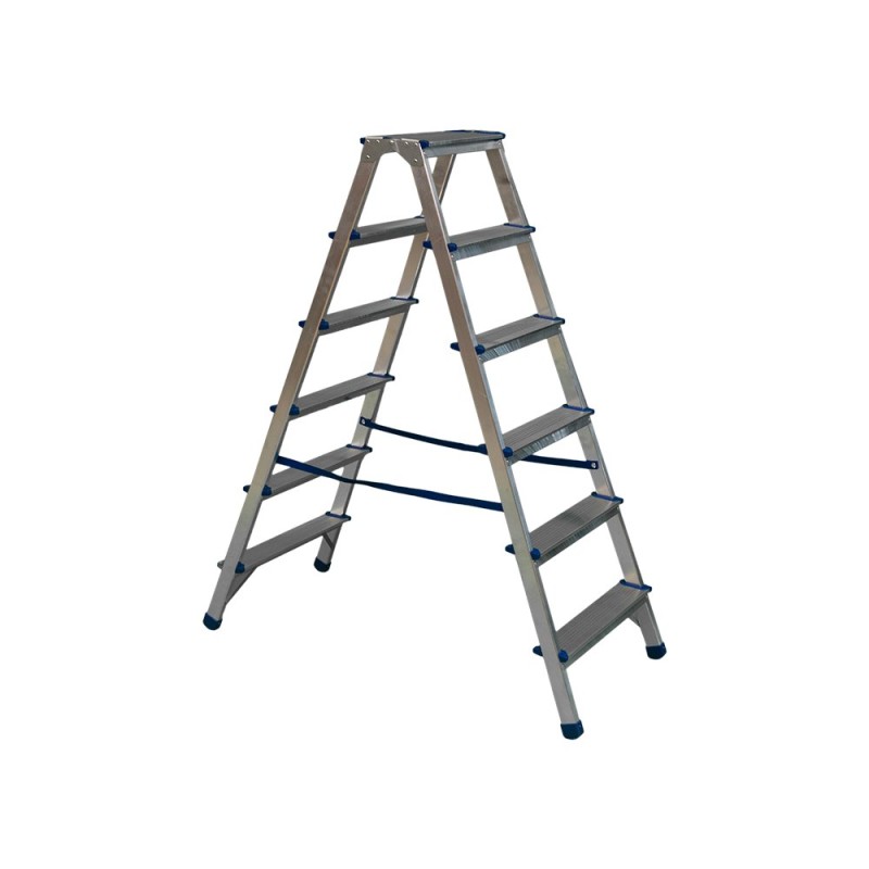 Scara aluminiu Eurostil, 2 tronsoane, 6 trepte, H: 124