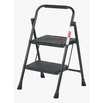 Scara pliabila 2 trepte Rodex, otel si plastic, culoare aluminiu, 2.46 m