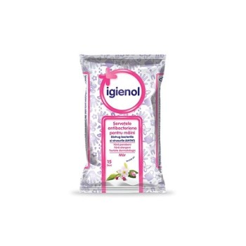 Servetele umede antibacteriene pentru maini Igienol, mar, 15 buc
